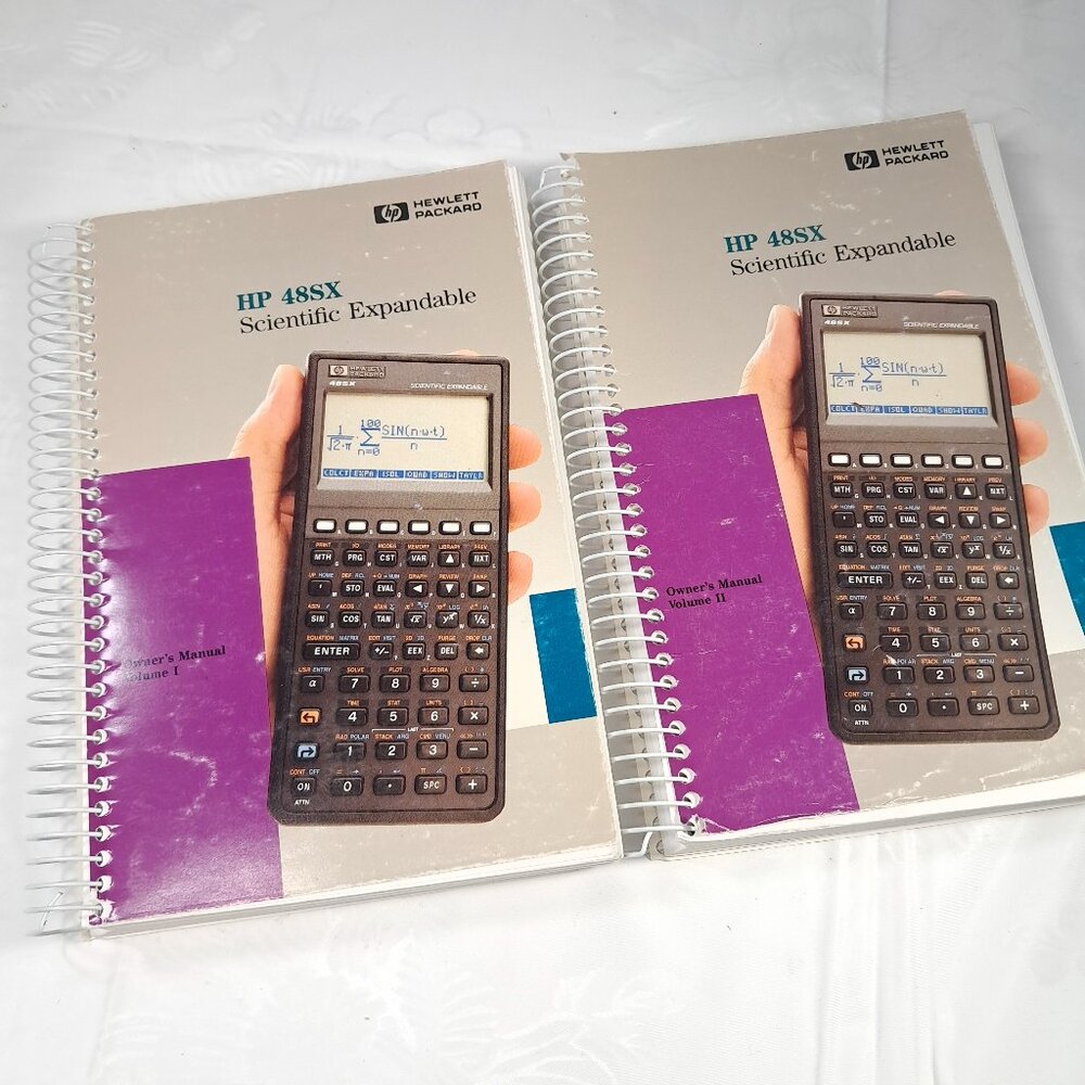 HP 48SX Scientific Expandable Owner’s Manual‎ book set Volume 1 & 2 i ii 1990